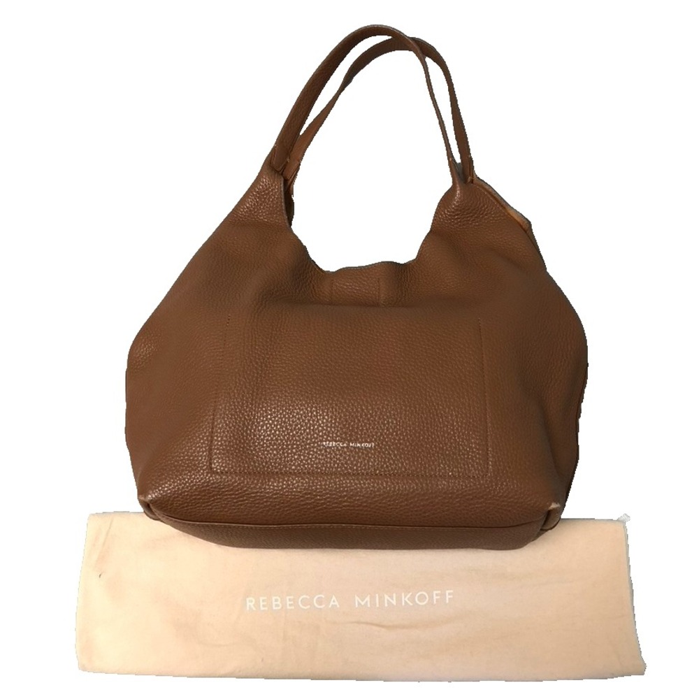 Rebecca Minkoff Darren Signature Carryall Hobo Bag Large Brown Pebbled‎ Leather